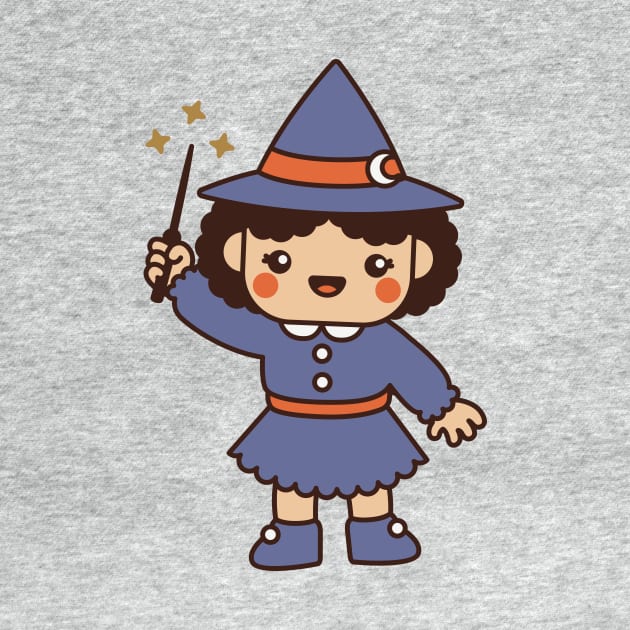 Kawaii Cute Cartoon Witch Kid by SLAG_Creative